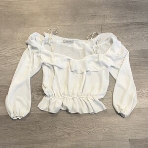 Papaya White Ruffle Blouse